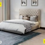 Lit capitonné - b822# - palazzo blanc _ 1.50m
