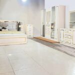 Chambre à coucher - zs-103a - en bois laqué  blanc avec finitions  dorées