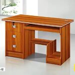 Table De Bureau Bois Foncé  Avec Tiroirs Marron
