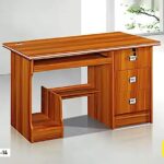 Table De Bureau Bois Foncé  Avec Tiroirs Marron Bois