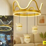 Abat-Jour Lampe Plafonnier Couronnes & Lampe Globes Cristal