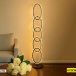 Abat-Jour Lampe Colonne 6 Anneaux Lumineux