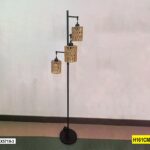 Abat-Jour Lampe Trio Rotin Noir