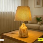 Abat-Jour - Lampe Bois Marbré, Texturé