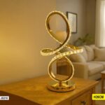 Abat-Jour - Lampe Sculpturale Boucle Cristal Doré