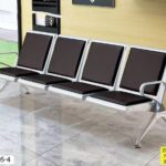 Banquette D'attente Métallique À 4 Places Avec Assise Et Dossier Rembourrés