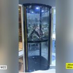 Vaisselier Noir – Meuble Vitré Avec Porte-Verres Suspendus Et Rangement Bas 200 Cm