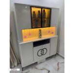 Vaisselier Gris Grand Meuble De Rangement Moderne 207 X 160 Cm