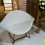 Chaise Tête-À-Tête Bleue Assise Design Moderne 70 Cm