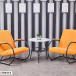 Ensemble Tête-À-Tête Orange Table Et Chaises Modernes 70X70 Cm