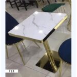 Table Tête-À-Tête Marbre Blanc Noir Table Haute Design 90 Cm