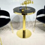 Ensemble Tête-À-Tête Noir Table Et 2 Chaises Design 70X70 Cm