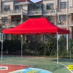 Tente Extérieure 3X4,5M Rouge Et Bleue Abri Pliable Pour Marché Et Événements