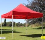 Tente Extérieure 2X2M Rouge Et Bleue Abri Compact Pour Marché Et Événements