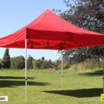 Tente Extérieure 2X2M Rouge Et Bleue Abri Compact Pour Marché Et Événements