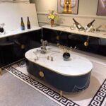 Ensemble Meuble Tv + Table Basse + Console Blanc Et Noir Salon Moderne