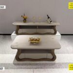 Ensemble Meuble Tv + Table Basse Beige Marron Design Moderne Et Chaleureux
