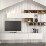 Table Tv Blanche Ulka Avec Étagères Meuble Tv Moderne Long Format 2,8 M