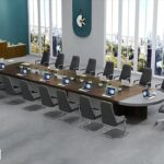 Table De Réunion 360 Cm Gris – Table Conférence Moderne 10 À 12 Places