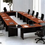 Table De Réunion 360 Cm Marron Noir – Grande Table Conférence Moderne