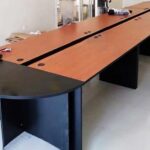 Table De Réunion Bureau 600 Cm Noir Marron – Grande Table Conférence Professionnelle