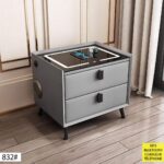 Table De Chevet Moderne Led Avec Bluetooth Et Chargeur – 2 Tiroirs Design – Image 3