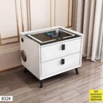 Table De Chevet Moderne Led Avec Bluetooth Et Chargeur – 2 Tiroirs Design