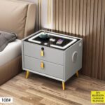 Table De Chevet Led Avec Bluetooth Et Chargeur – 2 Tiroirs Design Moderne – Image 2