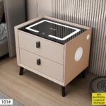 Table De Chevet Led Avec Bluetooth Et Chargeur – 2 Tiroirs Design Moderne – Image 3