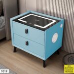 Table De Chevet Led Avec Bluetooth Et Chargeur – 2 Tiroirs Design Moderne