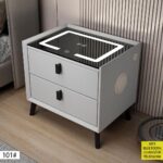 Table De Chevet Led Avec Bluetooth Et Chargeur – 2 Tiroirs Design Moderne – Image 4