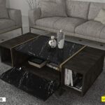 Table Basse Osmo Veyron Noire 120 Cm – Design Moderne Et Élégant