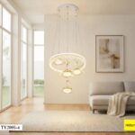 Lustre Suspendu Spirale À Anneau et Éléments Pendants
